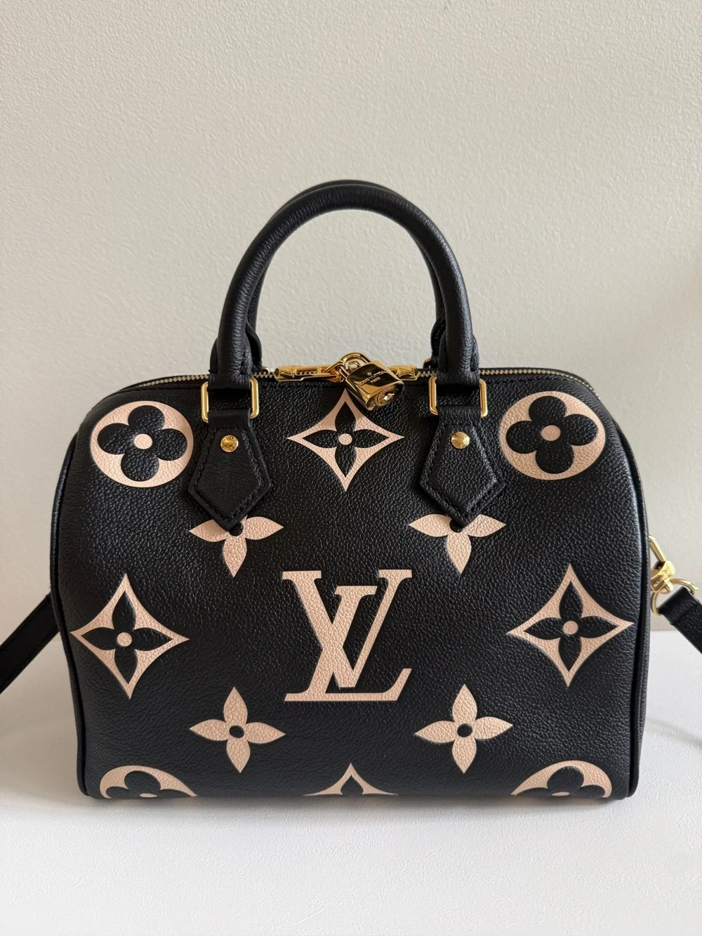 Louis Vuitton Speedy Bandouliere 25 Bicolor Monogram Empreinte Leather Bag